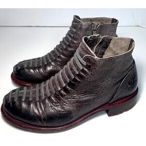 John Fluevog Babbette Ankle Boot with Faux Laces Size 7